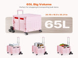 Foldable Utility Cart, 65L Collapsible Portable Crate Rolling Cart with Stair Climbing Wheels & 360&deg V952-BXSPLCFS176L2ECQCV0