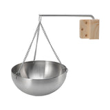 Sauna Bowl Stainless Steel Hanging Aromatherapy Oil Cup with Wooden Block for Sauna Room L 20cm V1294-YM0717-3111220240211