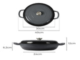 3.5L Enamel Dutch Oven Pan in Black Colour KT0181-3.5L-BK_NZ