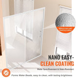 Semi-frameless Shower Door 57.7-59" x 70" SGCC Tempered Glass 1/4" Chrome V952-DBKSYMTLYSM6LNGAYV0