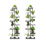 SOGA 2X 8 Tier 9 Pots Black Metal Plant Stand Flowerpot Display Shelf Rack Indoor Home Office Decor FPOTH06X2