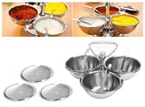 Spice Rack Kitchen Stainless Steel Seasoning Pots Condiment Set Rotating Spice Rack V1294-YM0721-3118210017111
