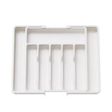 White Adjustable Polypropylene Kitchen Drawer Organizer - 8 Compartments, Large Capacity, Easy to V888-ELOSUNG17728