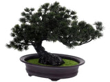 Set of 2 Artificial Bonsai Trees Green Decorative Plants for Indoor Outdoor Home Office Decor with V1369-AZ3-W-12847