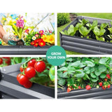 Green Fingers 2x Garden Bed 210x90cm Planter Box Raised Container Galvanised Herb GARDEN-ALUMGR-21-FC2