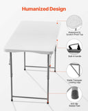 Folding, 4 Ft Heavy Duty Portable Fold-in-Half Utility, Indoor Outdoor Plastic Rectangle V952-SLKHWZDZ4YCBQ1OPT001V0