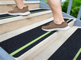 6"x32" Anti Slip Traction Treads 10 Pack, with Glow in Dark Stripe, Best Grip Tape Grit Non Slip, V1107-116-16205-BLA6