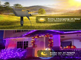 Solar String Lights Outdoor, 2 Pack LED Solar Outdoor Lights Solar Fairy Lights with 8 Lighting V1107-124-28380-PUR3