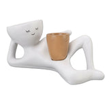 Funny Succulent Planter Resin Lying Guy Figure Fun Flower Pot for Indoor Plants Home Garden Decor V1294-YM0901-3111250043011