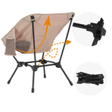Beige Portable Lightweight Folding Beach Chair - Compact Fishing Chair with Square Legs for Outdoor V888-ELOSUNG46751