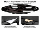 Brown Men's PU Leather Briefcase - Waterproof Laptop Messenger Bag with Adjustable Strap - Large V888-ELOSUNG57015-2