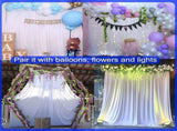 10x10 White Backdrop Curtain for Parties Wedding Wrinkle Free White Photo Curtains Backdrop Drapes V1258-DP02-C-1238