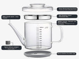 Heat-Resistant Glass Oil Dispenser with Stainless Steel Strainer V1263-JX-3434