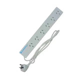 Cabac Power Outlet Overload Protection Portable 6 Way 6 Gang 10A 240V 2400W 1M White PB8 V1202-V1-CAAPB8