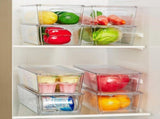 8-Pack Stackable Fridge Storage Organiser Bins with Lids, Clear Produce Drinks Container for V1265-YY-252