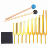 Tuning Forks Set 9Pcs 174/285/396/417/528/639/741/852/963Hz Tuning Fork, Sound Tool Set for V1370-AZ4-07542