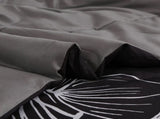 Black Purple Hibiscus Bloom Comforter Quilted Doona Set V745-AB010880AJ3