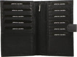 Pierre Cardin Leather Passport Holder Travel Wallet w/ RFID Protection - Black V563-PC-1886-BLK