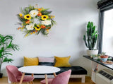 Sunflower Wreaths for Front Door, Artificial Spring Summer Wreath, Door Wreath for Outside All V1192-AZ-W-21178