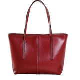 Women's Leather Tote Bag Cowhide Shoulder Bag or Handbag - Red V1263-JX-3482
