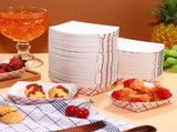 200pcs Checkered Paper Food Tray for Casual Times Multi Leak Prevention Retro Charm V1369-AZ3-W-18573