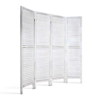 Artiss 4 Panel Room Divider Screen 163x170cm Louver White RD-B-0539-4P-WH