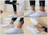 Durable White Mesh Female Sports Shoes, Comfortable and Trendy for All Seasons V1369-AZ3-W-21687