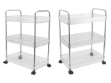 Kitchen Storage Rack Multifunctional 3 Tier Mobile Storage Cart for Bathroom Laundry Room Narrow V1294-YM0710-3112230072111