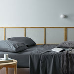 Bianca Natural Sleep Recycled Cotton and Bamboo Sheet Set Charcoal Single V442-BCA-SHEETS-RECYCLEDCB-CHARCOAL-SB