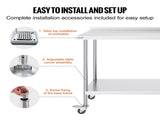 24 x 60 x 40 Inch Stainless Steel Work Table, Commercial Food Prep Worktable with Casters, Heavy V952-CFBXGGZTLCDJBPWUXV0
