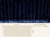 3X6M Christmas Lights Curtain Light Cool White 600 LED Jingle Jollys XMAS-CUR600-6M-WH