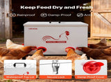 Automatic Chicken Feeder, 38.56 kg Capacity, 6 Feeding Ports No-Waste Poultry Feeder with Built-In V952-JQWLQ85LBS6KPAOVX001V0
