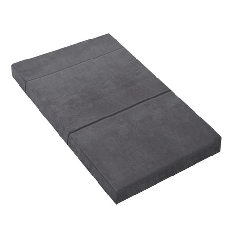 Giselle Bedding Foldable Mattress Folding Foam Bed Mat Double Grey FOAM-MFM-CU01-DOU-VEL-GY