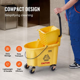 Mop Bucket with Wringer, 26 Qt. Commercial Mop Bucket with Side Press Wringer, Side-Press Mop Bucket V952-DJSDTBT2628QRG0VAV0