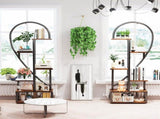 6 Tier Corner Plant Stand Metal & MDF Ladder Shelf Rack V178-66985