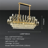BAMDECOR C3347/OV Modern French Home Decor Luxury Crystal-leaf Chandelier LED Fashion Creativity V255-BAM-C3347-OVAL1