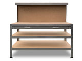 3-Layered Work Bench Garage Storage Table Tool Shop Shelf Silver TBL-3LY-WH-SL