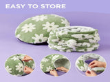 2-in-1 Cat Tunnel Bed Purple Daisy 80cm - Plush Donut Pet Cave & Play Tube - Detachable Washable V888-ELOSUNG41375