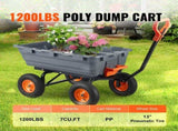 Dump Cart, Poly Garden Dump Cart with Easy to Assemble Steel Frame, Dump Wagon with 2-in-1 V952-SLZXTC1200B0XEEV4V0