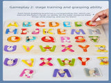 6 pce Toddler Peg Puzzle An educational and entertaining matching toy featuring letters, numbers, V888-ELOSUNG50143