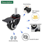Casters Wheels, Casters Set of 4 Heavy Duty - Threaded Stem Mount Swivel Casters with V1369-AZ3-W-08475