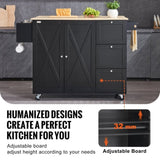 VEVOR Kitchen Island Cart Rolling Storage Cabinet on Wheel with Drawer & Shelves V952-QFBYDKCFD3XJC3ZMWV0