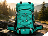 Large Capacity Nylon Hiking Backpack 60L Green,Adjustable Rucksack With Rain Cover,Ideal for Camping V1221-XM-LB5240-ZS166