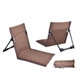 Portable Folding Beach Chair - Reclining Outdoor Seat 68x39.5x40.5cm with Carry Bag in brown V888-ELOSUNG25183