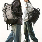 Travel Backpack Four Colors Spacious Compartments Durable Material Comfortable - Gray - Size L V1347-127-41014-GRY-L