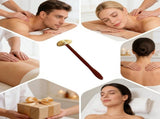 Brass Gua Sha Scraper, Ergonomic Massage Tool for Back Neck and Face, Portable for Home Travel and V1237-ZY-917-082