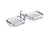 Soap Holder Easy-Installation Hollow Design Square-Shaped Punch-free Soap Drain Box for Home-Silver V1263-JX-2672