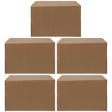 5-Pack Large Corrugated Cardboard Storage Boxes Half-Height Packing Cartons for Shipping and V1192-AZ-W-24941