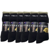 6 Pairs MERINO WOOL SOCKS Mens Heavy Duty Premium Thick Work Socks Cushion BULK - Black - 11-14 V563-6AUSOCKS-BK-11-14