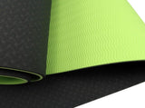 Powertrain 8mm Thick Yoga Exercise Mat Home Gym Pilates Fitness TPE - Black Green YM-TPE-DHG-BGN